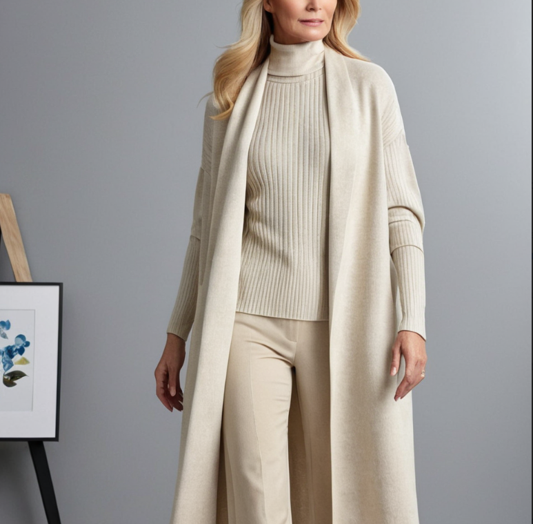 Ensemble Tricoté Élégant et Minimaliste à 3 Pièces